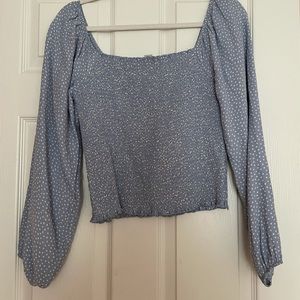Puff sleeve square neck blouse
